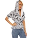 Seamless Tiling Pattern Hand Drawn Black White Lightweight Drawstring Hooded Top View3