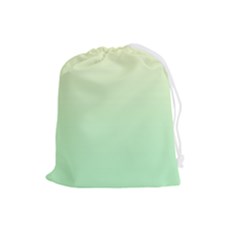 Cream Yellow To Mint Green Linear Gradient Drawstring Pouch (large) by GradientsOmbre