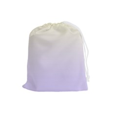 Cream Yellow To Pale Violet Linear Gradient Drawstring Pouch (large) by GradientsOmbre