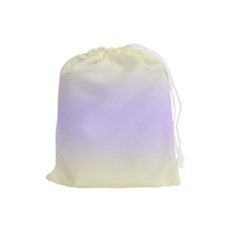 Cream Yellow To Pale Violet Bilinear Gradient Drawstring Pouch (large) by GradientsOmbre