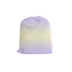 Pale Violet To Cream Yellow Bilinear Gradient Drawstring Pouch (medium) by GradientsOmbre