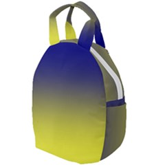 Navy Blue To Electric Yellow Linear Gradient Travel Backpack by GradientsOmbre