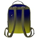 Navy Blue To Electric Yellow Linear Gradient Flap Pocket Backpack (Large) View3