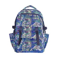 Blue Blend Carry-on Double Buckle Travel Backpack by kaleidomarblingart