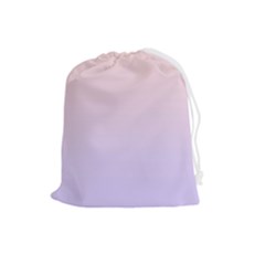 Pale Pink To Pale Violet Linear Gradient Drawstring Pouch (large) by GradientsOmbre