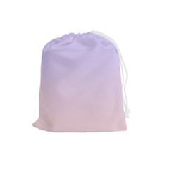 Pale Violet To Pale Pink Linear Gradient Drawstring Pouch (large) by GradientsOmbre