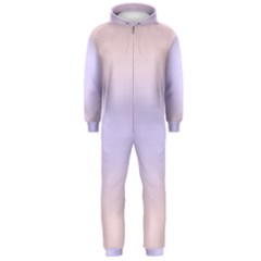 Pale Pink To Pale Violet Bilinear Gradient Hooded Jumpsuit (men) by GradientsOmbre