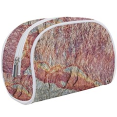 Red And Gray Rock Texture Print Make Up Case (large) by dflcprintsclothing