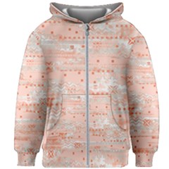 Boho Pattern Kids  Zipper Hoodie Without Drawstring by designsbymallika