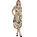 Christmas Tree Snow Cold Shoulder Loose Fit Dress With Pockets View3