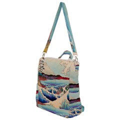 Wave Japanese Mount Fuji Ocean Crossbody Backpack by Bedest