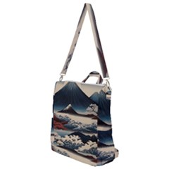 Hokusai Moutains Japan Crossbody Backpack by Bedest