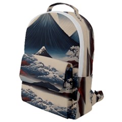 Hokusai Moutains Japan Flap Pocket Backpack (small) by Bedest