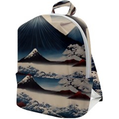 Hokusai Moutains Japan Zip Up Backpack by Bedest