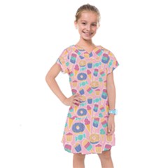 Ice Cream Donut Sweets Candie Kids  Drop Waist Dress by Apenda