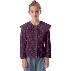 Moon Stars Pattern Kids  Peter Pan Collar Blouse by Sabxi