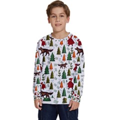 Little Red Riding Hood Seamless Kids  Crewneck Sweatshirt by Sabxi