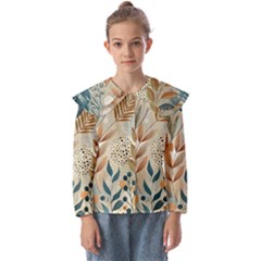 Leaves Pattern Flora Kids  Peter Pan Collar Blouse by Sabxi