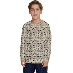 Music Melody Notes Sheet Music Kids  Crewneck Sweatshirt by Sabxi