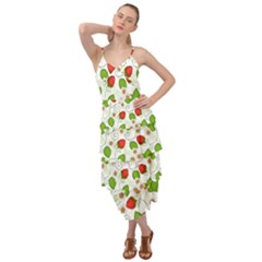 Strawberry Fruit Pattern Leaves Layered Bottom Dress by Sabxi