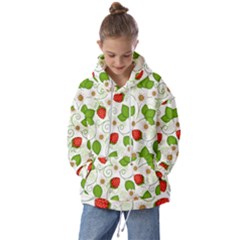 Strawberry Fruit Pattern Leaves Kids  Oversized Hoodie by Sabxi