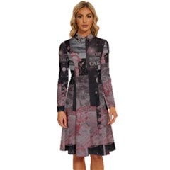 Aesthetic , Aesthetic, Dark Long Sleeve Shirt Collar A-line Dress by kyorashop23