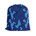 Blue Camouflage Pattern Drawstring Pouch (2XL) View1