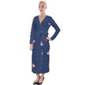 Corazones, Blue, Pattern Velvet Maxi Wrap Dress View1