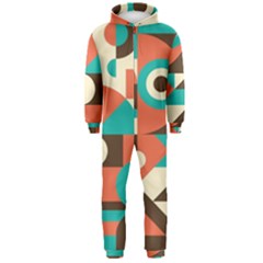 Retro Colorful Background, Retro Abstraction Hooded Jumpsuit (men) by kyorashop23