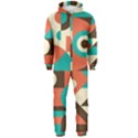 Retro Colorful Background, Retro Abstraction Hooded Jumpsuit (Men) View1