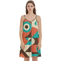 Retro Colorful Background, Retro Abstraction Mini Camis Dress With Pockets by kyorashop23