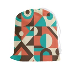 Retro Colorful Background, Retro Abstraction Drawstring Pouch (2xl) by kyorashop23