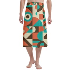Retro Colorful Background, Retro Abstraction Traditional Men s Hawaiian Lavalava Ie Faitaga Wrap Skirt by kyorashop23