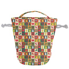 Template Christmas Pattern Drawstring Bucket Bag by Proyonanggan