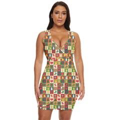 Template Christmas Pattern Draped Bodycon Dress by Proyonanggan