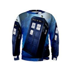 Tardis Doctor Who Space Blue Kids  Sweatshirt by Cemarart