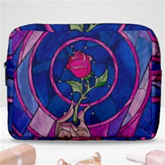 Enchanted Rose Stained Glass Make Up Pouch (large) by Cemarart