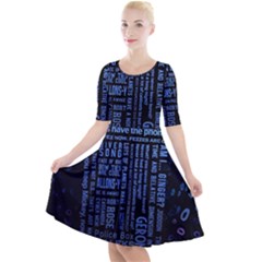 Doctor Who Tardis Quarter Sleeve A-line Dress by Cemarart