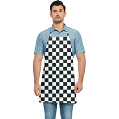 Pattern Checkered Squares Black White Pattern Kitchen Apron by Sabxi