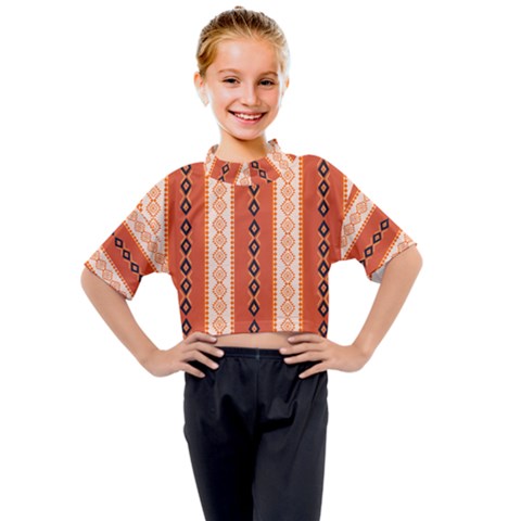 Geometrical Geometric Pattern Kids Mock Neck T-shirt by Sabxi