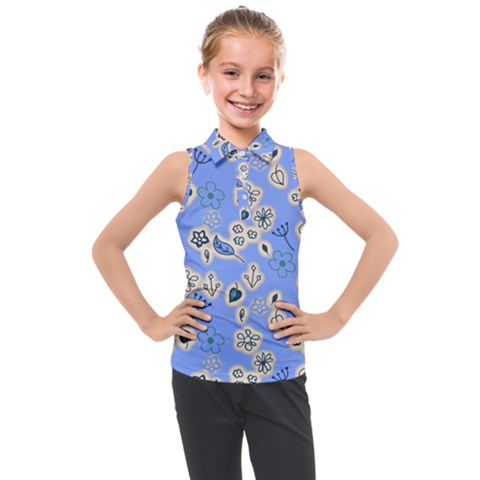 Abstract Pattern Kids  Sleeveless Polo T-shirt by Sabxi