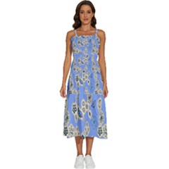 Abstract Pattern Sleeveless Shoulder Straps Boho Dress by Sabxi