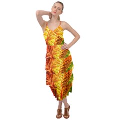 Leaves Plant Pattern Croton Nature Layered Bottom Dress by Sabxi