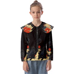 Korean Art Flowers Asian Pattern Kids  Peter Pan Collar Blouse by Sabxi