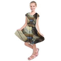 Clock And Lady Kids  Short Sleeve Dress by bestdesignintheworld