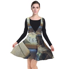 Clock And Lady Plunge Pinafore Dress by bestdesignintheworld