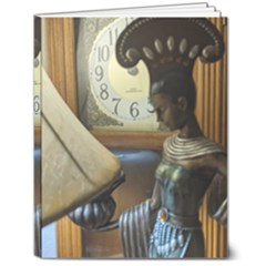 Clock And Lady 7  X 9  Softcover Notebook by bestdesignintheworld