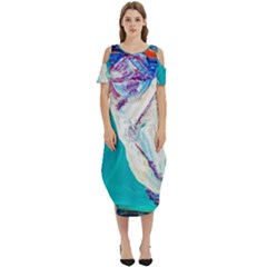 Sailing Boat Cold Shoulder Loose Fit Dress With Pockets by bestdesignintheworld