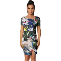 Snow In A City-1-1 Fitted Knot Split End Bodycon Dress by bestdesignintheworld