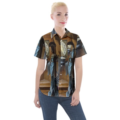 Lady Women s Short Sleeve Pocket Shirt by bestdesignintheworld